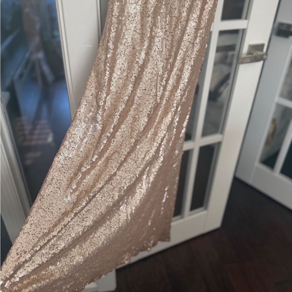 Lulus Slink and Wink Matte Rose Gold Sequin Maxi Dress- small - Picture 12 of 16